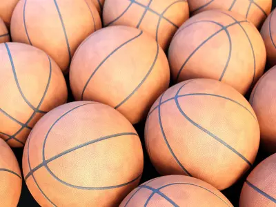 PBR basketball with 4k texture maps 3D model