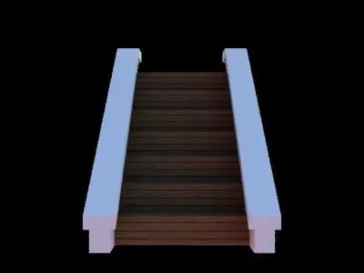 Wooden stairs package Low-poly 3D model