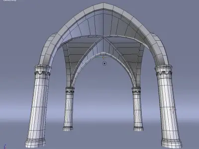 Ancient Cross Vault with Columns Low-poly 3D model