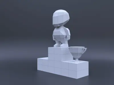 Low Poly RacerModel Origami 3D print model 3D print model  3D print model