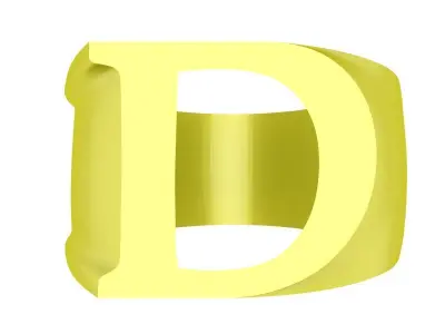 Luxury Initial Letter D Signet Ring 3D Model 4067 3D print model