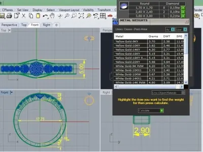 11 gems stones ring 3D print model