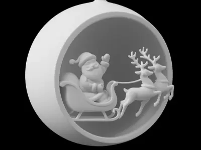 Colorful Santa Claus  Reindeer  3D print model