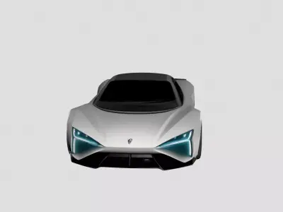 Futuristic Electric Sports Car 3D Model 3D model