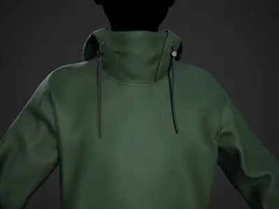 Green Snowboard Hoodie Style 2 Low-poly 3D model