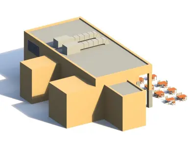 Low Poly Holiday Restaurant Low-poly 3D model