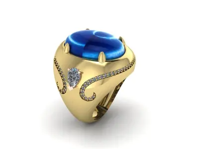 Sapphire ring 3D print model