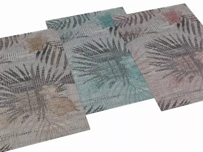 Tropical Fiery Carpets  Textures and material close up 3D model