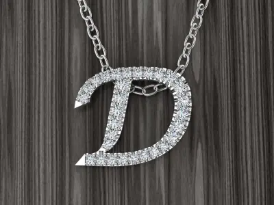 Jewelry Alphabet Pendant D 3D print model