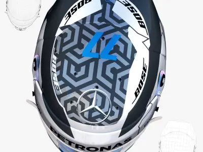 Bottas helmet 2018 Low-poly 3D model