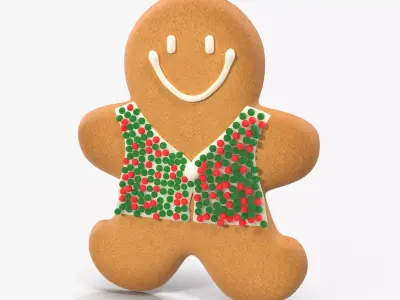 Gingerbread Cookie 3 Low-poly 3D model