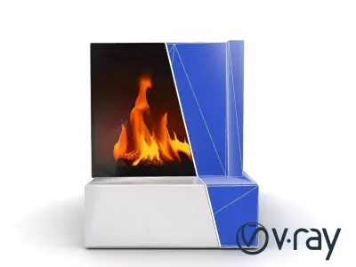 Modern Electric Fireplace with Portal model pack Low-poly 3D model