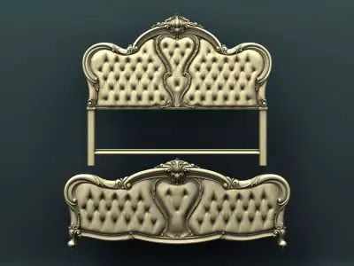 Classic Carved Bed 9 3D print model