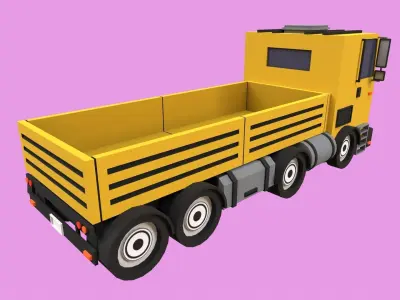 Lowpoly Large Truck Low-poly 3D model
