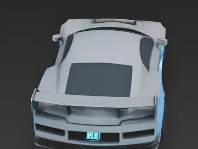 Neo-Tokyo Cyberpunk Racer 3D Model Low-poly 3D model