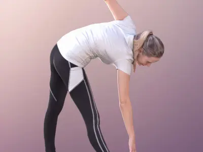 Elena 10675 - Athletic Woman Stretching Yoga Low-poly 3D model