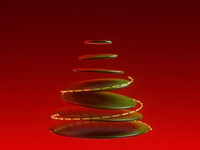Minimal Christmas Tree Build-Up Animation C4D Scene 3D model