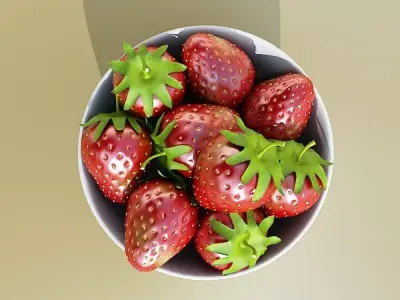 Photorealistic Strawberry High Res 3D model