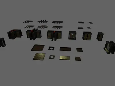 FULL MODULAR STEAMPUNK PACK -Rogue Film Productions Low-poly 3D model