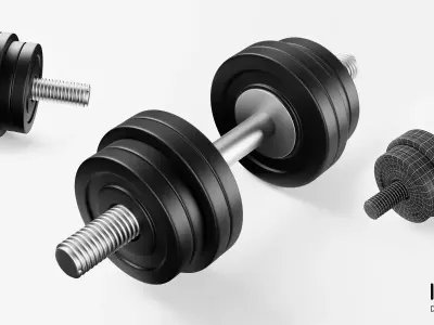 Dumbell By IqonicDesign 2388-01 Low-poly 3D model