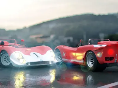 Alfa Romeo T33 Short Tail Race Car Low poly Game-Ready Model Low-poly 3D model