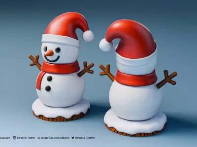 Snowman Miniature - Decorative - 3D Print 3D print model