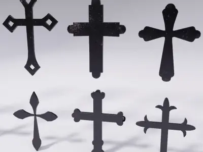 Cross Christianity symbols low poly 3d model Low-poly 3D model