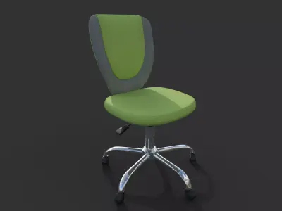 Office chair Low-poly 3D model 5