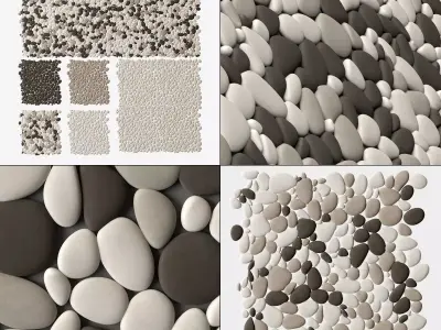 Pebble  oval big panel tile  n1 3D model