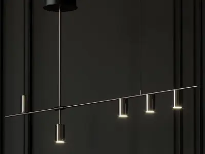 Nordic Light Luxury Long Chandelier 3D model