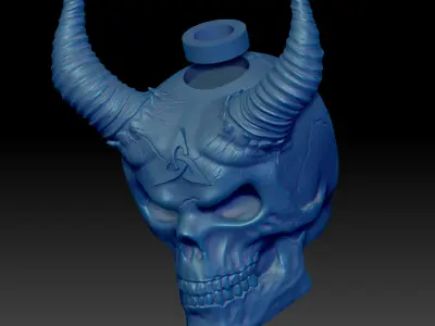 Celtic Skull III  with Horns  Tealight Holder STL 3D Print Model 3D print model