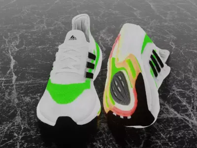 ADIDAS ULTRA BOOST 2021 - GREEN 3D SHOES Low-poly 3D model