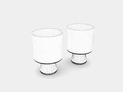 Tank low ball glasses black and yellow gray 3D model