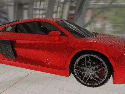 Audi-r8-Car audi sports car in garage 3D model