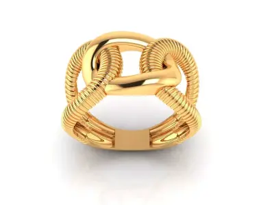 Twist Rope Knot Ring  3D print model