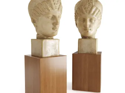 Greek woman head sculpture 3D model