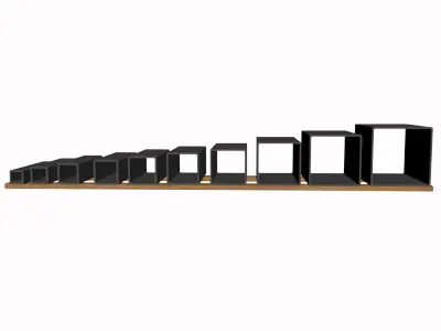 1 2in Wall Square Tube 3D model