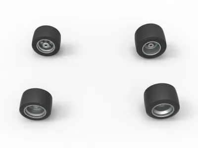 Wheel set of Asphalt Supermodified stock car Scale 1 to 25 3D print model