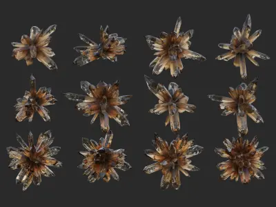 Crystal Realistic Game ready Pack 3 Low-poly 3D model