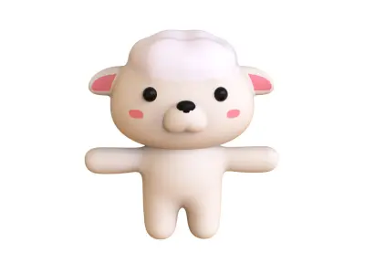 Character013 Chubby Sheep Low-poly 3D model