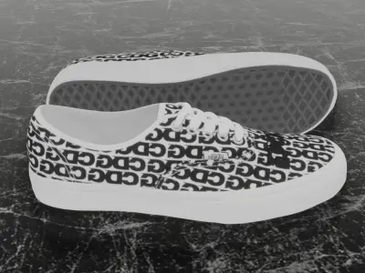 VANS AUTHENTIC COMME DES GARCONS 3D SHOES Low-poly 3D model