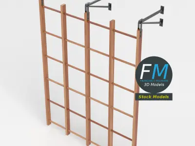 Swedish runged swinging wall bar 3D model