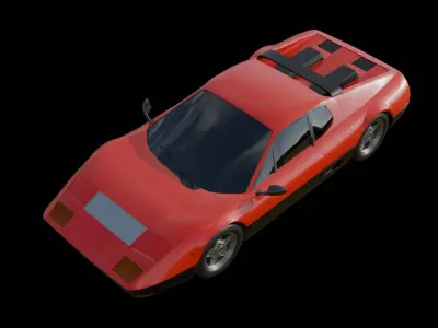 Ferrari 512 BB 1981 Low-poly 3D model
