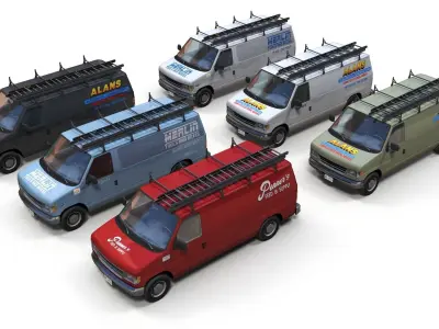 Generic utility van Low-poly 3D model