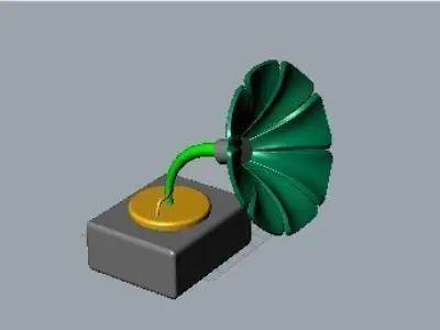 Gramophone model golden 3D print model