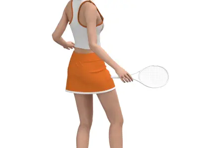 Female Tennis Set 3D model
