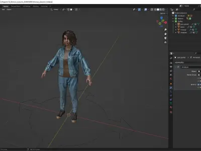 Woman - Autumn Outfit 8 - Modular - Rigged Low-poly 3D model
