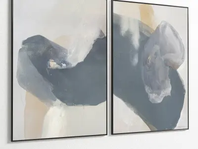 Plaster Two Photo Frame 152 Low-poly 3D model