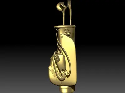 Golf Bag Clubs Sports Pendant Necklace JEWELRY 3D print model
