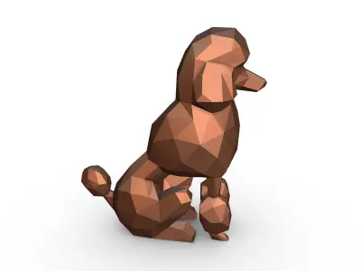 Poodle low poly 3D print model